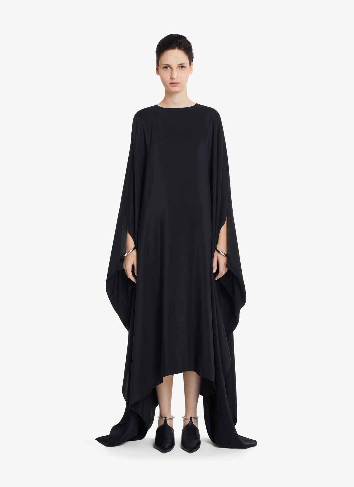 JAPANESE SILK CAFTAN DRESS ALAÏA BLACK JAPANESE SILK CAFTAN DRESS